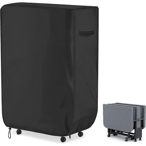 Borsa portaoggetti pieghevole per materassi, borsa portaoggetti pieghevole per piumoni, 114 x 99 x 38 cm, nera, resistente al sole e all'acqua, per letti pieghevoli e poltrone reclinabili (1/5)