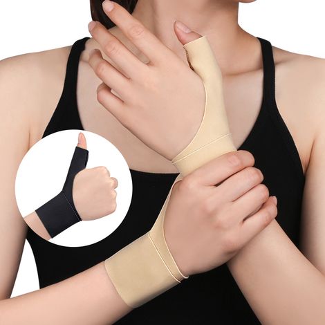 paires de protège-poignets (noir et couleur chair), bandages élastiques de compression pour poignets, manchons pour tendinites, arthrite, syndrome d