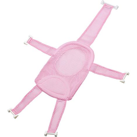 Babybadesitz, längenverstellbar, Duschstütze, Netz, Badewannen-Hängematte, Wiegenbett, Rosa (1/5)