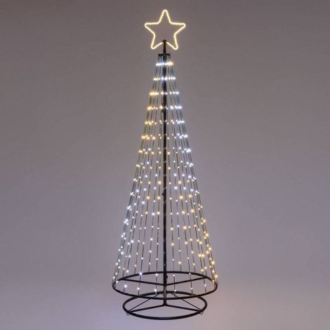 Sapin Conique Métallique H.200 cm, 304 Gouttes de Lumière Lotti