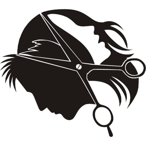 Stickers Muraux pour Salon de Coiffure Noir en Pvc pour Hommes et Femmes, Autocollant Mural sans Résidu Qui Illumine L'espace, pour Chambre ou Bar (1/5)