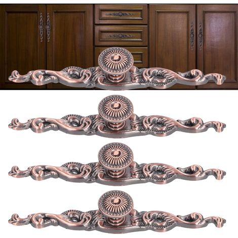 4 Sets moderner minimalistischer Möbel- und Schubladengriffe im Antikstil aus roter Bronze, einzeln erhältlich. (1/5)