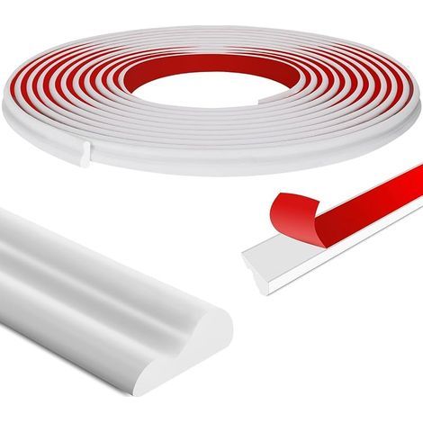 Moulures autocollantes - 6,1 m x 23 mm - Décoration murale - Moulures décoratives autocollantes - Blanc - Cadre de miroir, porte d'armoire, décoration d'intérieur (1/5)