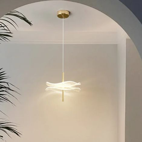 Lustre de style scandinave, lustre en forme de feuille de nénuphar, luminaire de décoration pour salon (trois couleurs) (1/5)