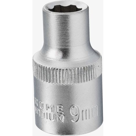 Douille 6 pans avec carré 1/2" 9 mm