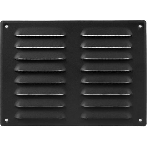 Anthrazitfarbenes Lüftungsgitter 150 x 300 mm (Außenmaße) - Stahl-Luftrückführungsgitter - Für Decke und Seitenwand - Mit Schutzgitter (1/5)