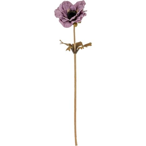 Purple Anemone Stem Artificial Flower - Plastic - L10 x W10 x H38 cm - Purple