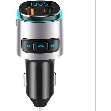 Transmetteur Fm Bluetooth - Version 5.0 - Chargeur Voiture 2 Ports Usb Avec Qc3.0 - Kit Mains Libres Pour Voiture - 1 Pièce (1/5)