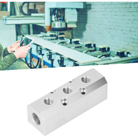 Bloc Pneumatique Aluminium 40x40mm G1/2 Entrée G1/4 Sortie - Débit Élevé SY40-02-3F
