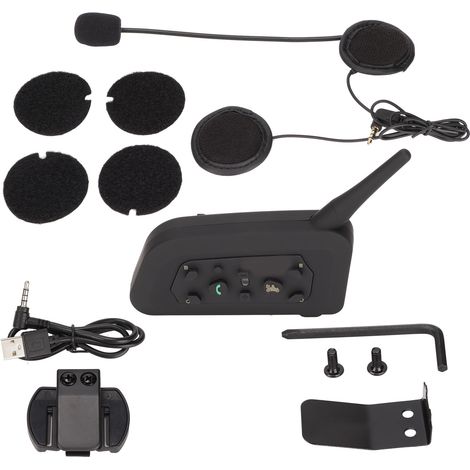 Casque Bluetooth Moto 2 Personnes Écouteur Moto Duplex Intégral Casque sans Fil avec Réponse Automatique des Appels (1/5)