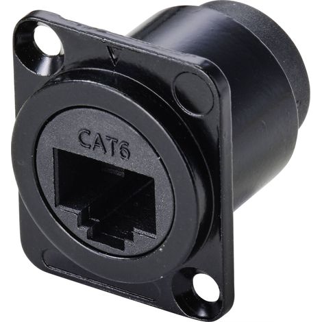 TRU COMPONENTS TC-9554644 Embase femelle RJ45 à montage sur panneau D, forme 6 femelle, droit Nombre (1/4)