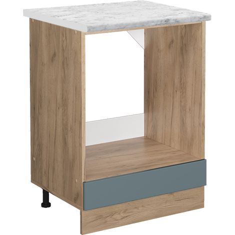 Mobile per forno da incasso R-Line, Grigio-blu, 60 cm PL Marmo, Vicco
