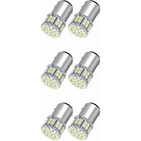 Lot de 6 ampoules LED blanches 6000K 1157 50SMD pour feux arrière et freins BAY15D 12V (1/5)