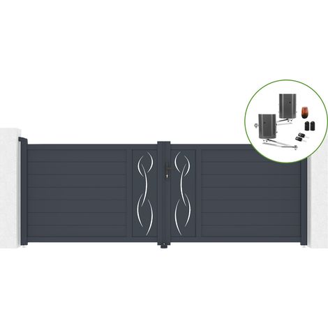Portail battant 3,5m LIFE H.120cm alu + motorisation BUNKER B500 (1/5)