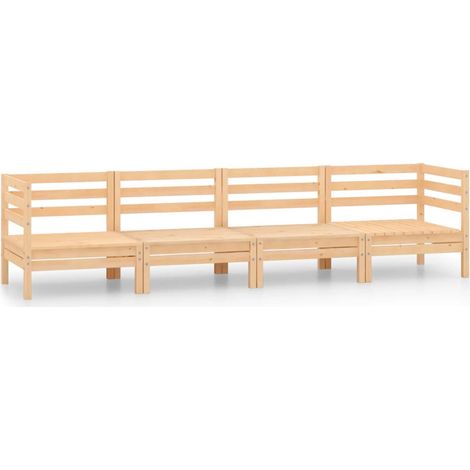 Juego de muebles de jardín 4 piezas madera maciza de pino vidaXL (1/5)
