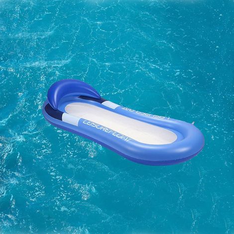 Hamac Gonflable Piscine - 160 x 90 cm - PVC Non Toxique - Flottant avec Filet pour Adultes et Enfants - 1 Pièce
