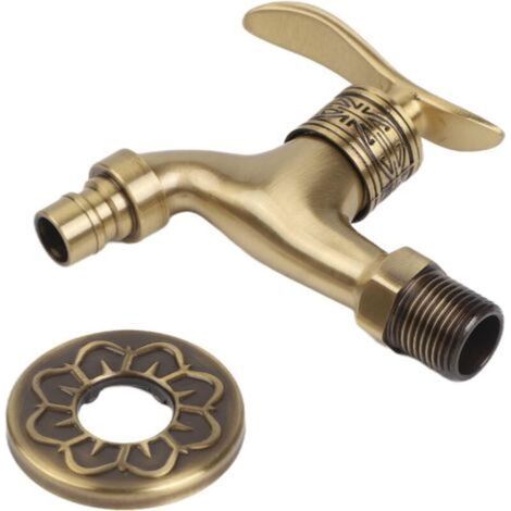 Vintage Cold Water Faucet Solid Brass G1/2 Wall Mounted Cold Water Faucet for Kitchen Bathroom Garden (1/5)