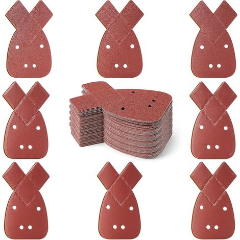 70 Pièces Feuilles Abrasives, Triangles Feuilles de Ponçage,40/60/80/120/180/240/320/400, 8 grains différents, Du grossier au fin, Papier Abrasif pour Black and Decker Ponceuse de détail Mouse (1/5)