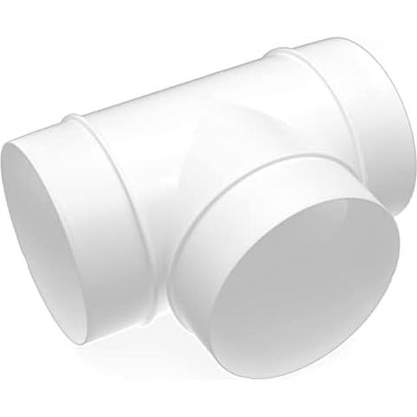H&C VENT Tuyau en Plastique PVC 150 mm T Stuck Plastique Raccord Droit en T pour Ventilation (1/4)
