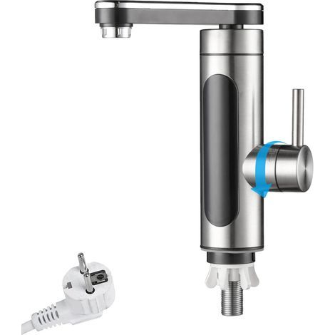 Robinet d'eau chauinstantanée robinet rotatif sans réservoir électrique Accessoires avec affichage numérique LED 3300W pour cuisine camping-car (1/5)