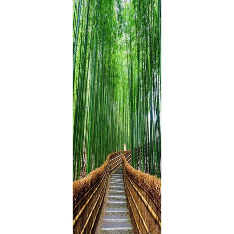 Selbstklebende Türfolie – Repositionierbares PVC – Selbstklebende Rückseite – Innendekoration – Für Wohnzimmer, Schlafzimmer und Büro – 200 x 77 cm (1/4)