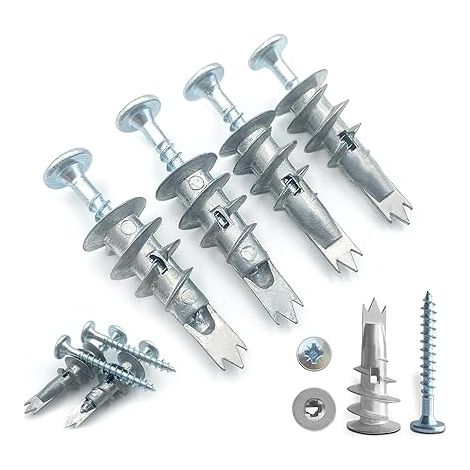 Cheville Placo, 50pcs Vis Placo Vis Autoforeuse Metal, Cheville Placo Charge Lourde Cheville Beton, Cheville Crampon, Clous, Vis et Fixations pour Béton, Briques, Plaques de Plâtre, 30mm