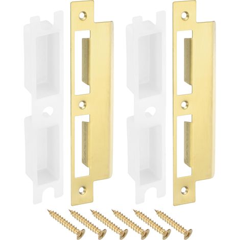 2 Ensemble Plaques de Frappe de Porte Acier Inoxydable 48x195mm (1/5)