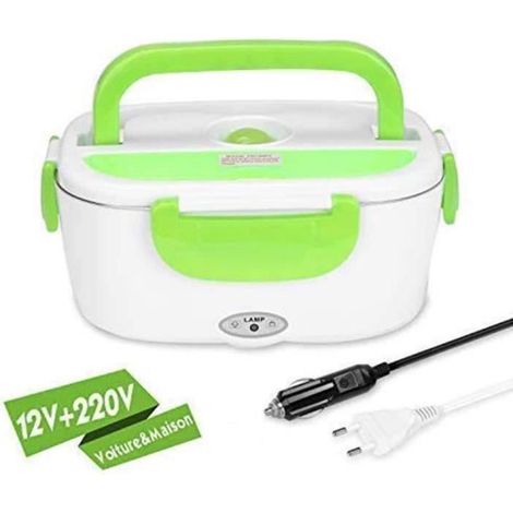 Boîte Chauffante 220V 12V Lunch Box Chauffante Électrique Boîte Alimentaires Boîte Repas en Acier Inoxydable. (1/2)