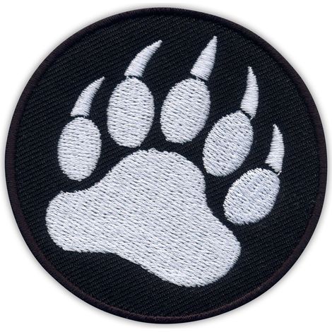 Aufnäher mit Grizzlybärpfote – Magnetische Rückseite – Gestickter Aufnäher/Abzeichen/Emblem