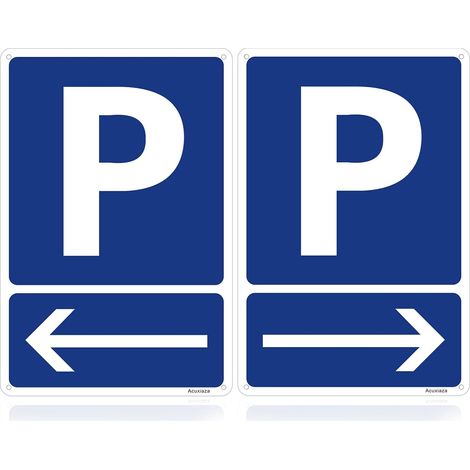 Panneau Parking Flèche Gauche et Droite en Aluminium, 20 x 30 cm (1/5)