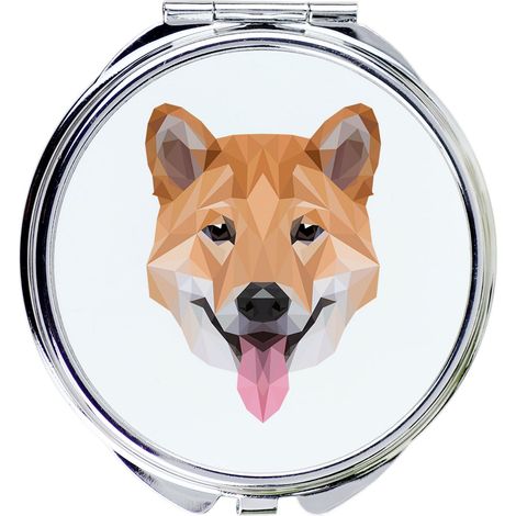 Shiba Inu - specchio con foto e iscrizione geometrica di Art-Dog (1/3)