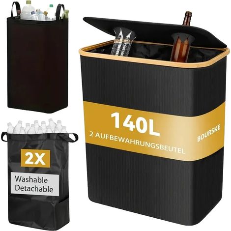 Recyclingbehälter, große Kapazität, Design mit zwei Fächern, 140L (1/2)