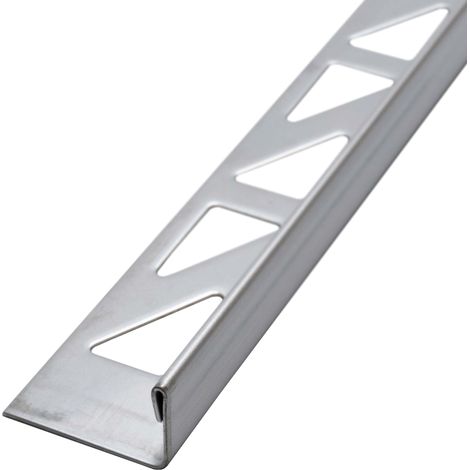 Dalsys Rail pour carrelage Profilé en L en acier inoxydable, Profilé pour carrelage - Brossé 2m x 10mm, 1 pièce