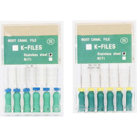Lime canalaire, lime de type K, n° 35, lime canalaire en acier inoxydable de 21,25 mm, aiguille d'agrandissement dentaire. (1/5)