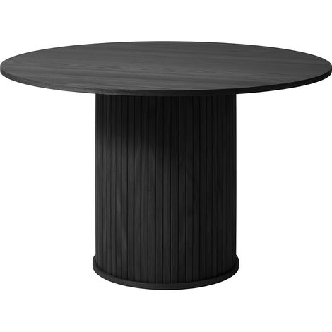 Table à manger ronde 4 personnes ø120 cm - Bois - ALBA - Noir (1/3)