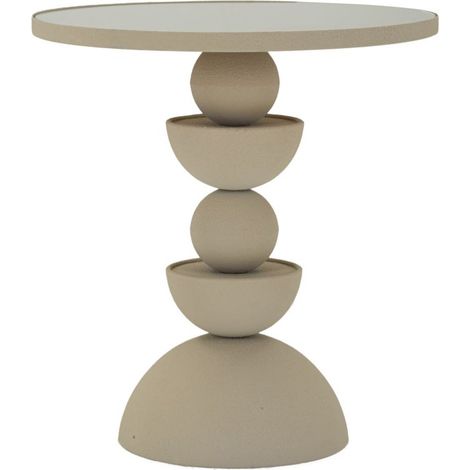 Table d'Appoint Miroir "Dune" 42cm Crème (1/5)