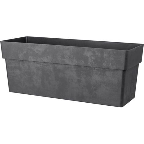 vaso da giardino "fence like" in resina antracite, 99x38x39 cm - deroma