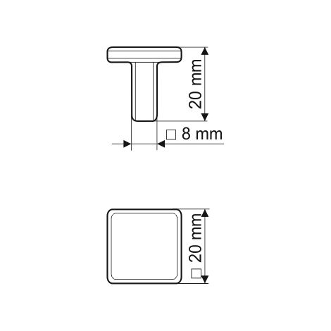 Bouton GN04, patine sur laiton (1/2)