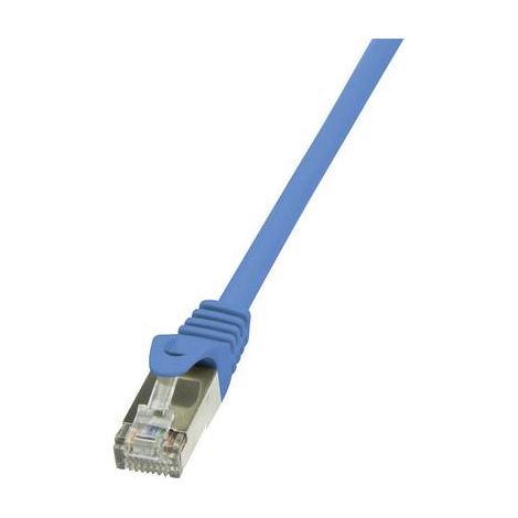 LogiLink CP1076S RJ45 Câble réseau, câble patch CAT 5e F/UTP 5.00 m bleu avec cliquet d'encastrement (1/2)