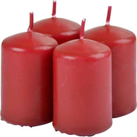 Lot de 4 Bougies Pilier "Essentiel II" 6cm Fruits Rouges (1/3)