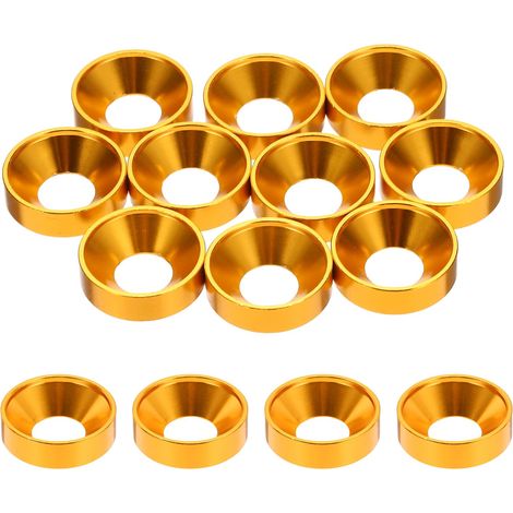 10 Pièces Rondelles à Tête Fraisée, Rondelles de Tasse M8 x 18 mm, Rondelle Fraisée, Rondelle Boulon En Aluminium Pour vis à tête, tige filetée, Accessoires Mécaniques, Arbre doré (1/5)