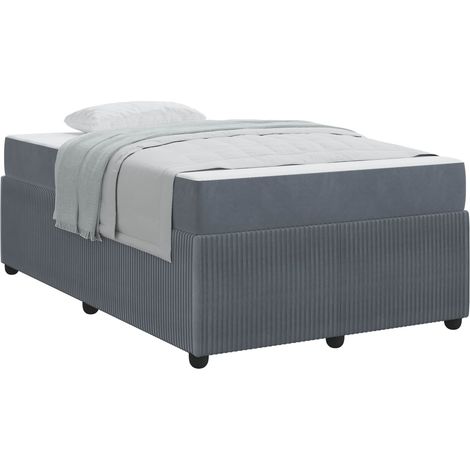 Lit double - lit simple - Cadre de lit avec matelas Gris foncé 120 x 200 cm tissu fr5451 - Maison La Vie (1/5)
