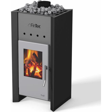 FinTec TROLL 7,8 kW Holz-Saunaofen holzbefeuerter Saunaofen Black BImSchV 2 (1/4)