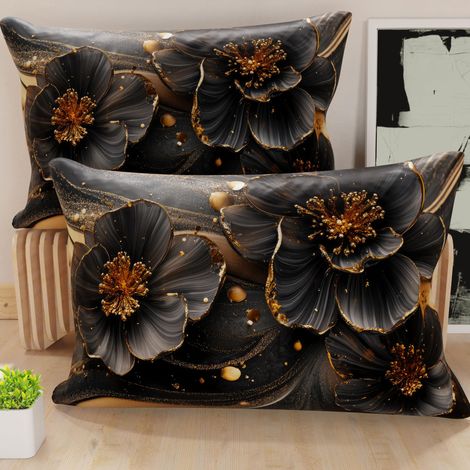 Paire de taies d'oreiller 30 x 50 cm en Microfibre, Coussins d'ameublement, canapé, Salon, 2 Housses de Coussin, taie d'oreiller Florale 06 22, 100% fabriqué en Italie (1/5)