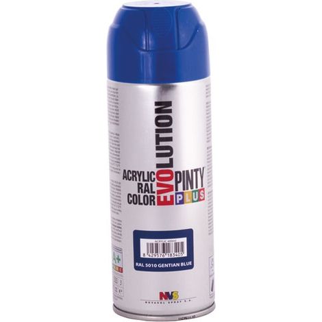 Vernice Spray PintyPlus Evolution 520cc RAL 5010 Blu Genziana Opaco (1/2)