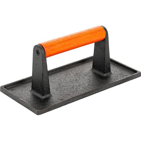 Presse à grillades robuste en fonte (rectangulaire 22 x 11 cm) – Presse à hamburgers, presse-bacon et poids à steaks. Compatible avec les grills, plaques de cuisson et barbecues Blackstone. (1/5)
