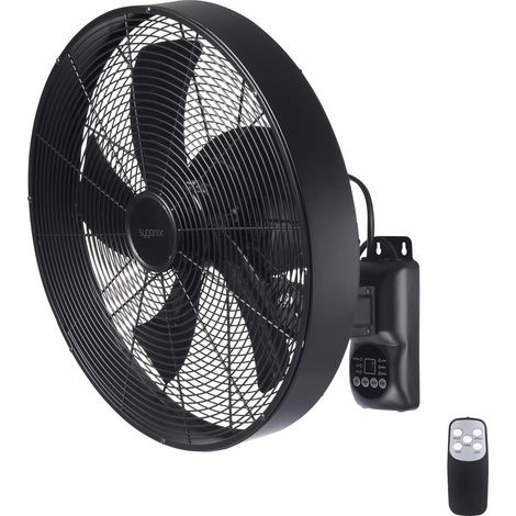 Sygonix SY-6661434 Wandventilator 50 W (Ø x H) 45 cm x 45.5 cm Schwarz mit Fernbedienung, Oszillier (1/5)