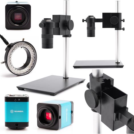 Microscopio digital Techrebal Banito 100x con base de 150x230 mm + cámara Techrebal de 12 MP + iluminador