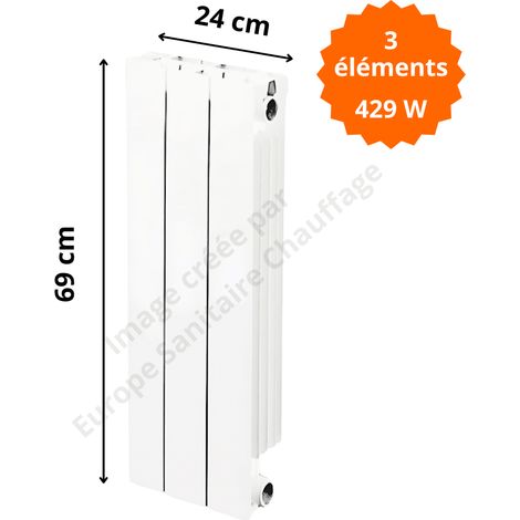 Radiateur aluminium vertical H.69 x 24 cm VIP 600 Deville 429 W
