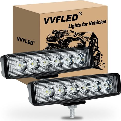 Barre d'éclairage à LED de 6 pouces pour 4x4, 2PCS 18W Flood LED Work Light Pods for tractor, 12V 24V LED Work Lights Off Road LED Light Driving Fog Lights for Boat SUV Car motorbike 4x4 (1/5)